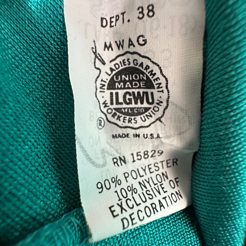 Carriage Court Teal Plush Zipper Front Robe Long Sleeve Full Length Size L 16 18 - Picture 9 of 9